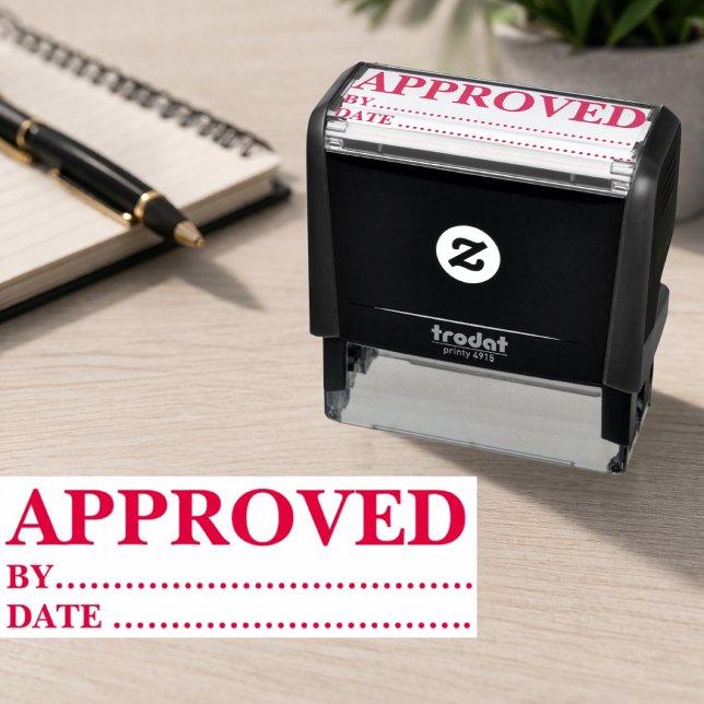 Approved w/by Date Line Self-Inking Office Rubber  Stamp (Creator Uploaded)