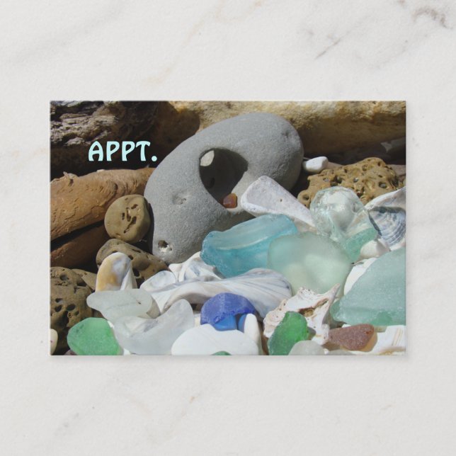 APPT. cards Beach Seaglass Reminder Card (Front)
