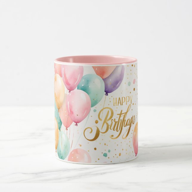 appy Birthday Pastel Balloon Bliss Mug (Center)