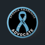 Apraxia Awareness Advocate Ribbon Black Button<br><div class="desc">Apraxia Awareness Advocate Ribbon Black Button for awareness and support for people fighting apraxia.</div>