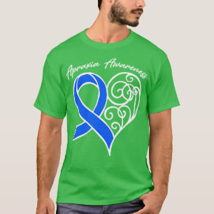 Apraxia Awareness Heart Ribbon Gift Valentines Day T-Shirt