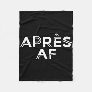Apres Af Funny Skiing Ski Snowboarding Winter Spor Fleece Blanket