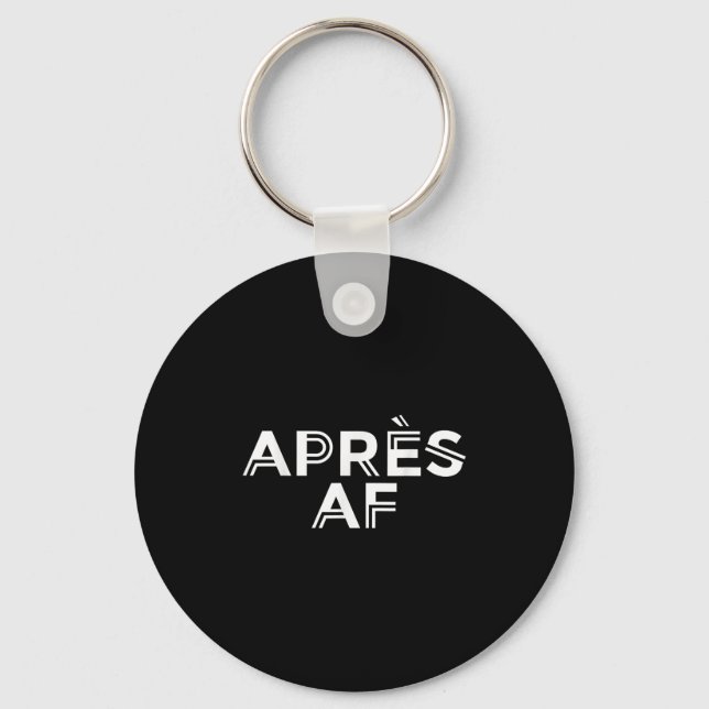 Apres Af Funny Skiing Ski Snowboarding Winter Spor Key Ring (Front)