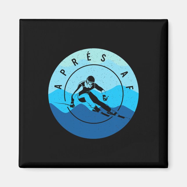 Après Af Ski Skiing Lake Tahoe Park City Skier Sno Magnet (Front)