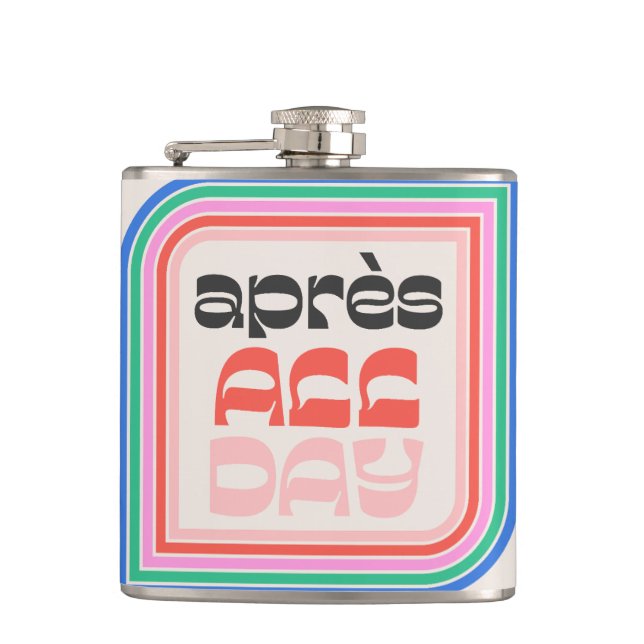 Après All Day 70s Retro Striped Type Flask (Front)