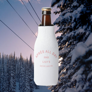 Après All Day Pink Bachelorette Ski Party Crest Bottle Cooler