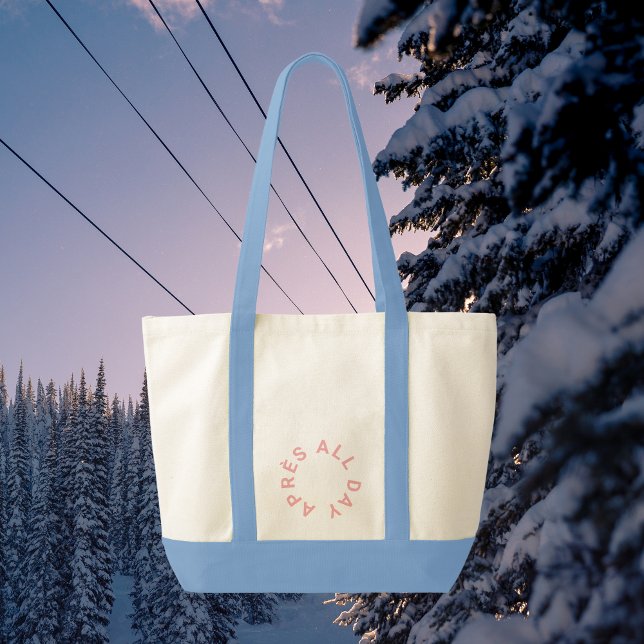 Après All Day Pink Bachelorette Ski Party Crest Tote Bag (Creator Uploaded)