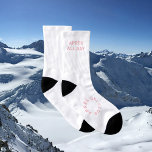 Après All Day Ski Club Winter Pink Minimal Unisex Socks<br><div class="desc">Après All Day,  AprèsSki Club winter icy pink socks. Perfect for a ski trip or a Christmas or birthday gift for a ski lover. Designed to match our Après Ski Club Collection.</div>