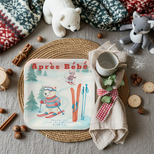 Après Bébé baby ski Polar bear Fox woodland Paper Plate