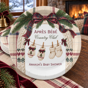 Après Bébé Country Club Preppy Ski Baby Shower Paper Plate