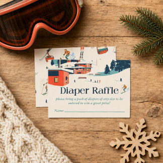 Après Bébé Retro Baby Shower Diaper Raffle Insert