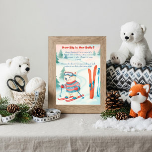 Après Bébé Ski Baby How Big Is Her Belly sign Invitation