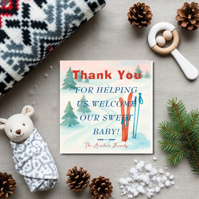 Après Bébé  ski Labor & Delivery NICU Hospital    Thank You Card (Après Bébé ski Labor & Delivery NICU Hospital Thank You Card)