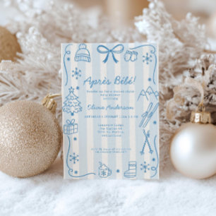Après Bébé Winter Boy Registry QR Code Baby Shower Invitation