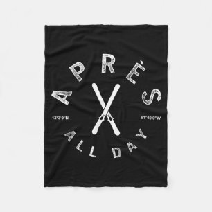 Apres day winter sports apres ski lover skiing men fleece blanket