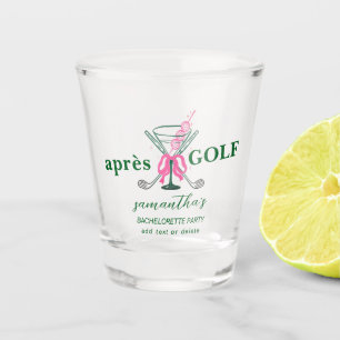 Aprés Golf Martini Coquette Bow Bachelorette Party Shot Glass