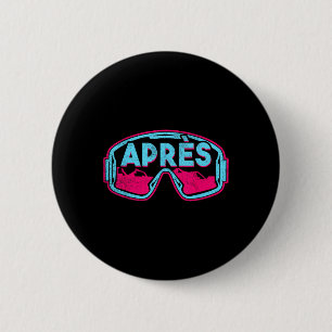 Après, Retro Ski Snowboard Vintage 80s 90s Skiing  6 Cm Round Badge