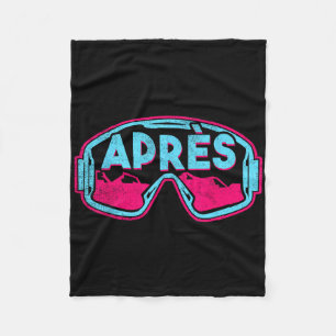 Après, Retro Ski Snowboard Vintage 80s 90s Skiing Fleece Blanket