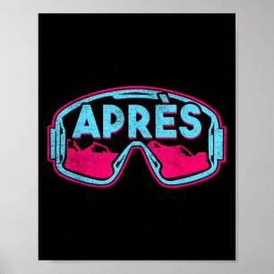 Après, Retro Ski Snowboard Vintage 80s 90s Skiing  Poster