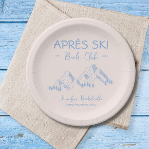 Apres Ski  Bach Club Blue Winter Bachelorette Paper Plate