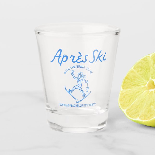 Apres Ski Bachelorette Party Shot Glass (Front)