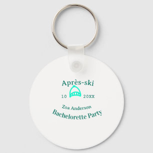 Après-ski bachelorette party turquoise hat name da key ring
