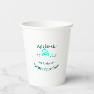 Après-ski bachelorette party turquoise hat name da paper cups