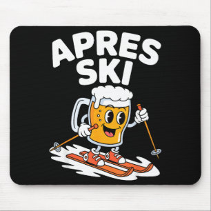 Apres ski beer mug skiing funny winter vacation Ap Mouse Pad