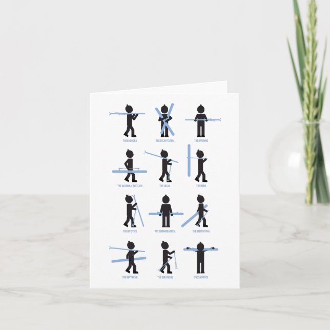 Apres Ski Carrying Options Variants Ski Wear Fun  Card (Front)