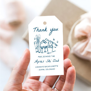 Après Ski Champagne on Ice Winter Bach Party Gift Tags