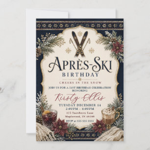Après‑Ski Cheers in the Snow 21st birthday Invitation