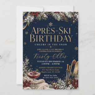 Après‑Ski Cheers in the Snow 21st birthday Invitation