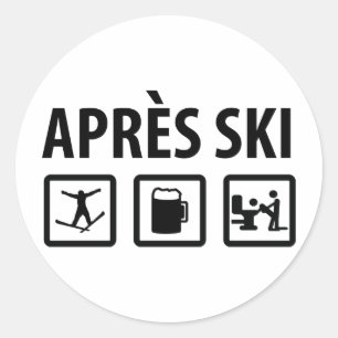 apres ski classic round sticker