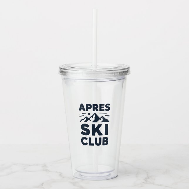 Apres Ski Club Mountain Logo - Custom Mens Winter  Acrylic Tumbler (Front)
