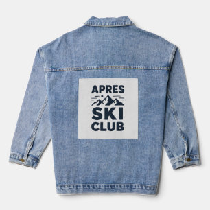 Apres Ski Club Mountain Logo - Custom Mens Winter  Denim Jacket