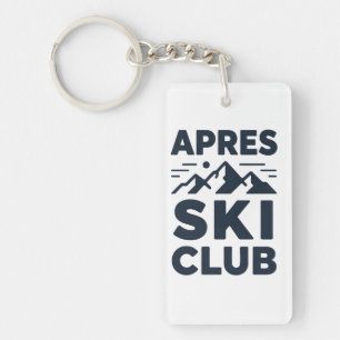 Apres Ski Club Mountain Logo - Custom Mens Winter  Key Ring