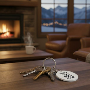 Apres Ski Club Mountain Logo - Custom Mens Winter  Key Ring