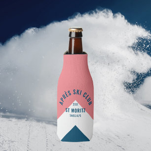 Après Ski Club Retro Pink Navy Winter Bottle Cooler