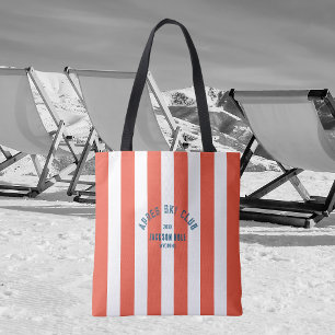 Apres Ski Club Retro Red Stripe Ski Accessory Tote Bag