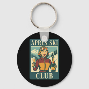 Après Ski Club Retro Skiing Apres Ski Winter Vacat Key Ring
