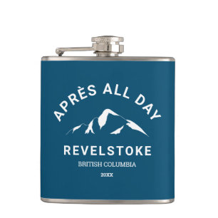 Après Ski Club Revelstoke Mountain Crest Hip Flask