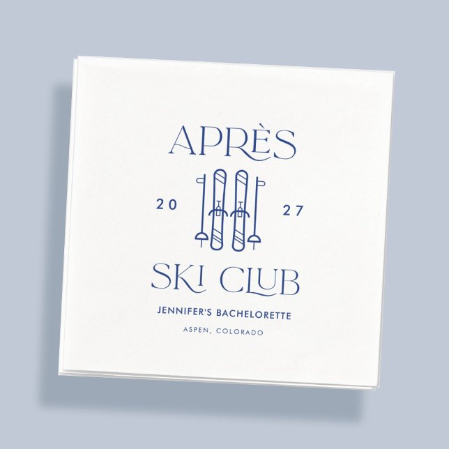Apres Ski Club Winter Ski Bachelorette Party Favou Napkin (Creator Uploaded)
