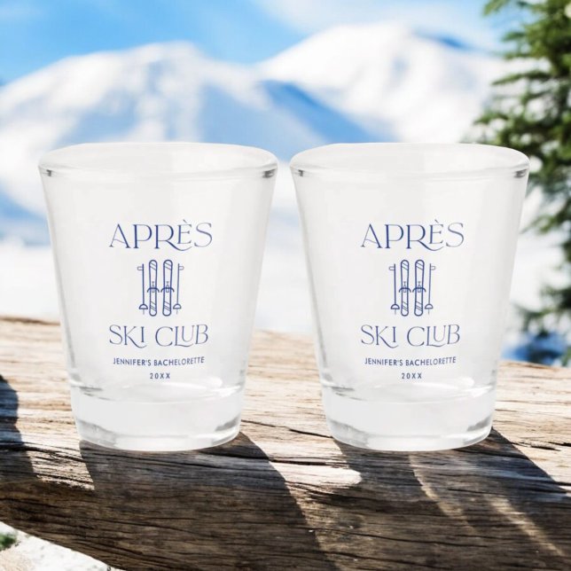 Apres Ski Club Winter Ski Bachelorette Party Shot Glass (Creator Uploaded)