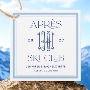 Apres Ski Club Winter Skiing Bachelorette Party Favour Tags