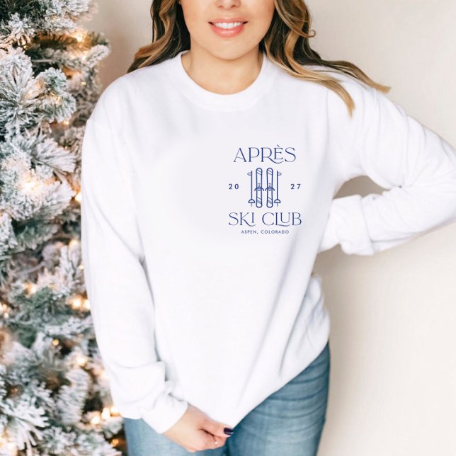 Apres Ski Club Winter Snow Ski Bachelorette Party Sweatshirt (Creator Uploaded)