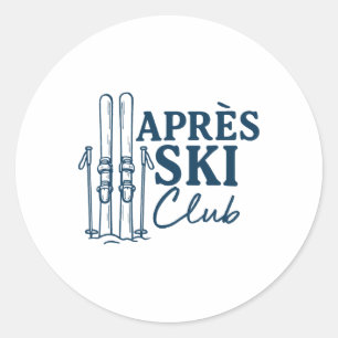 Apres Ski Club Winter Sports Skiing Classic Round Sticker