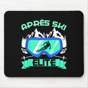 Apres Ski Elite Skiing Snowboarding Ski Bunny Ski  Mouse Pad