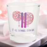 Apres Ski Funny Birthday  Shot Glass<br><div class="desc">These funny birthday shot glasses read “it’s all downhill from here”. Perfect for Apres ski or winter parties. Find matching party items in my shop.</div>