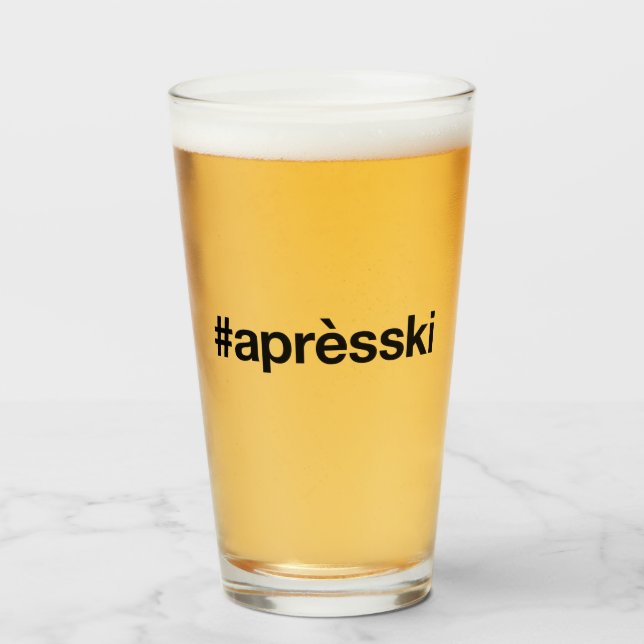 APRES SKI Hashtag Glass (Front Filled)