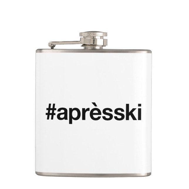 APRES SKI Hashtag Hip Flask (Front)